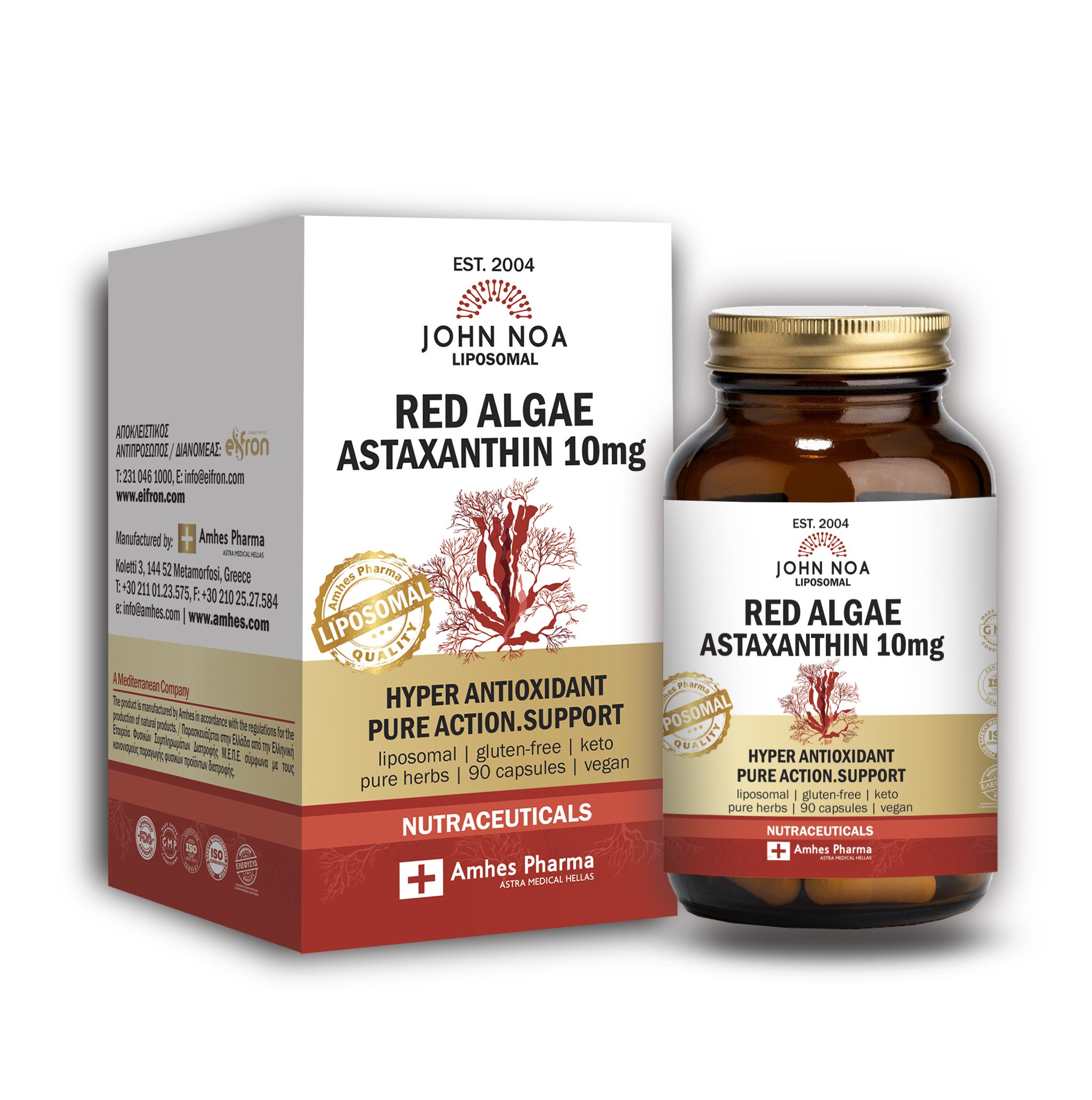 JOHN NOA RED ALGAE.ASTAXANTHIN 10mg, Amhes Pharma