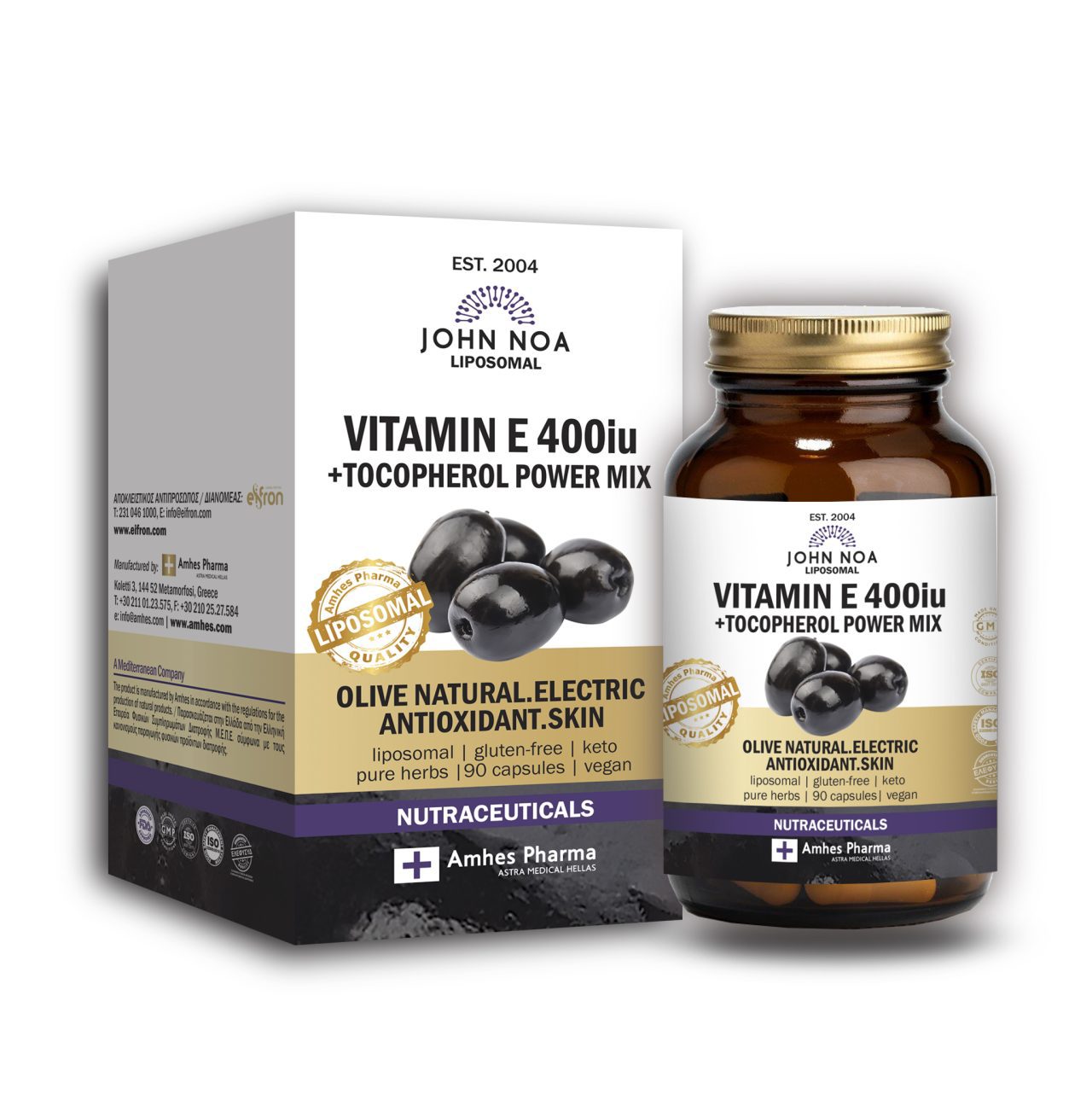John Noa VitaminE.Tocopherol  Amhes - Ελληνική εταιρία φυσικών συμπληρωμάτων διατροφής Προϊόν 001