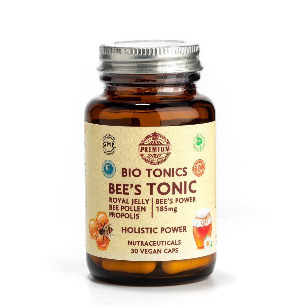 BEES-TONIC-1.jpg BEE’S TONIC 185mg / 30 VEGAN CAPS ENERGY.POWER.HEALTHLY - Image 1