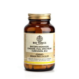 BACOPA MONNIERI.B12. CHOLINE.CURCUMIN / FULL SPECTRUM 526mg - 60 VEGAN CAPS - BRAIN PAT.14,SL09